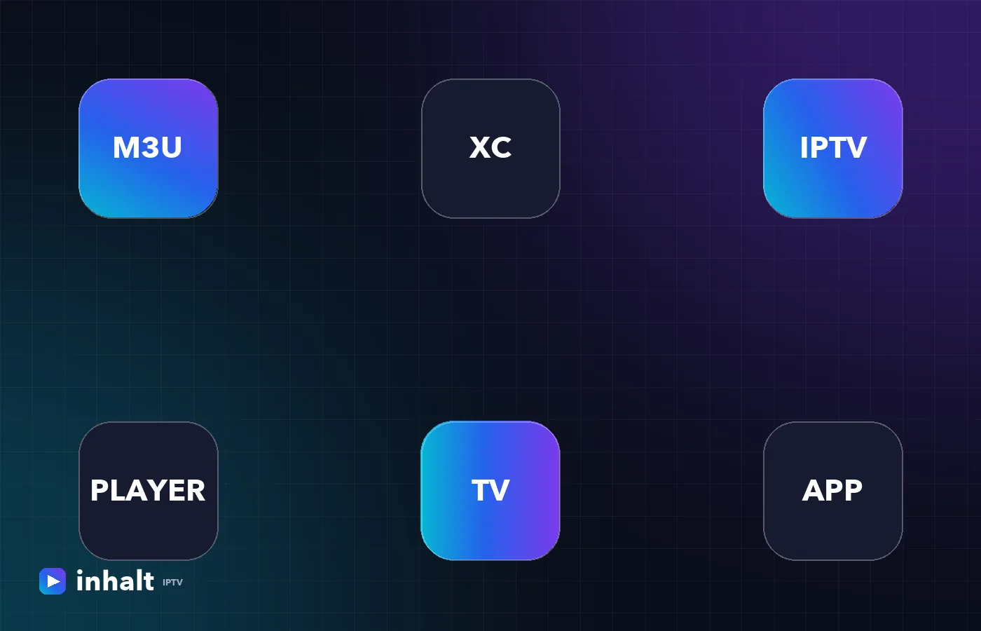 Ícones dos principais aplicativos IPTV